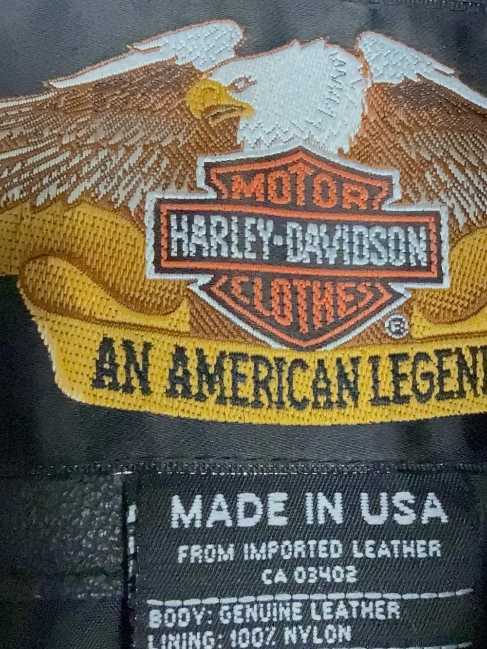 Harley-Davidson Basic Skins Black Leather Biker Jacket with Silver Hardware L